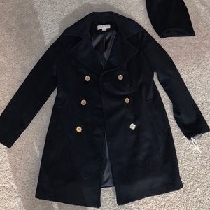 Michael Kors Petite Medium Black Long Coat